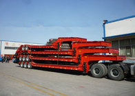 Low Bed Semi Trailer Truck 3 Axles 80 Tons 17m for Loading Construction Machine