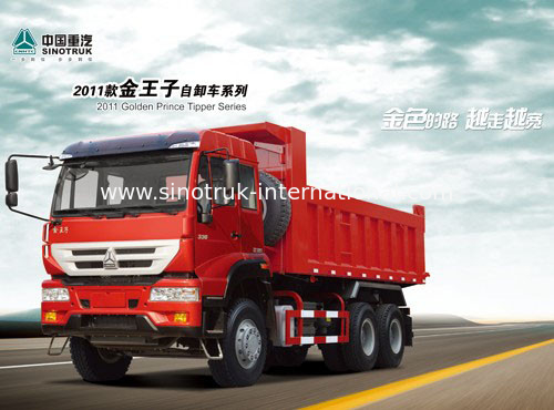 SINOTRUK গোল্ডেন প্রিন্স ডাম্প ট্রাক 10Wheels 336 এইচপি RHD 25-30tons ZZ3251N3641W