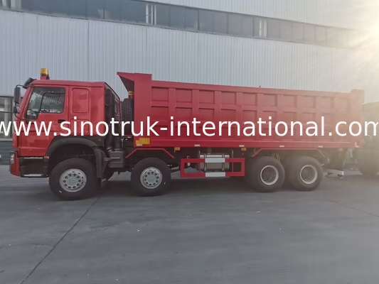 লাল SINOTRUK HOWO 8X4 ডাম্প ট্রাক 400hp 12 চাকা