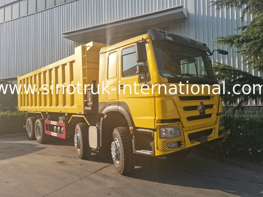 সিনোট্রুক হাউ টিপার ডাম্প ট্রাক 12 চাকা 400Hp 8 × 4 মাইনিং RHD হলুদ