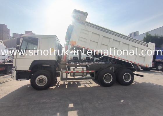 সিনোট্রুক হাও ট্যাপার ডাম্প ট্রাক 380 এইচপি 6 × 4 20CBM স্বয়ংক্রিয় টারপোলিন সহ সাদা