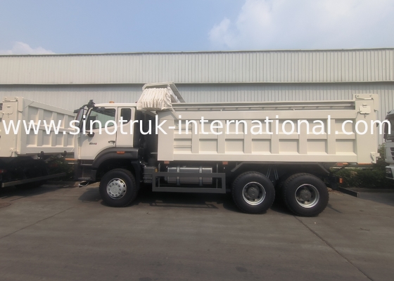 সিনোট্রুক ট্যাপার ডাম্প ট্রাক ব্র্যান্ড নিউ 6 × 4 Nx 20CBM স্বয়ংক্রিয় টারপোলিন সহ সাদা