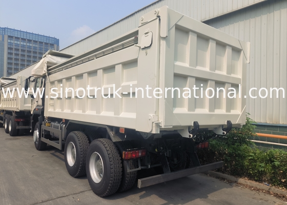 সিনোট্রুক ট্যাপার ডাম্প ট্রাক ব্র্যান্ড নিউ 6 × 4 Nx 20CBM স্বয়ংক্রিয় টারপোলিন সহ সাদা