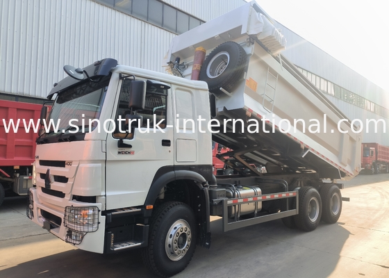 সিনোট্রুক হাও ট্যাপার ডাম্প ট্রাক 400Hp স্বয়ংক্রিয় টারপোলিন সহ 6 × 4 ইউ আকারের ট্রে