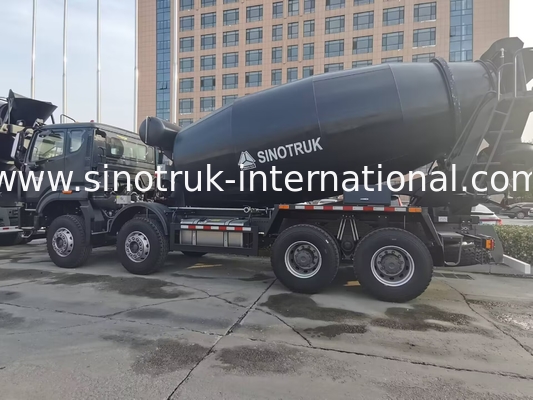 নতুন HOWO HOHAN SINOTRUK কংক্রিট মিক্সার ট্রাক কালো 10CBM 380HP 8X4 RHD