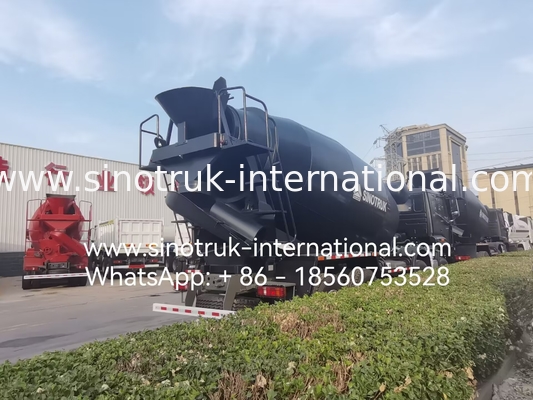 নতুন HOWO HOHAN SINOTRUK কংক্রিট মিক্সার ট্রাক কালো 10CBM 380HP 8X4 RHD