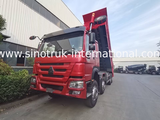 HOWO 12 চাকা সিনোট্রাক 8X4 ডাম্প ট্রাক 400hp খনির জন্য এলএইচডি ইউ টাইপ কনটেইনার