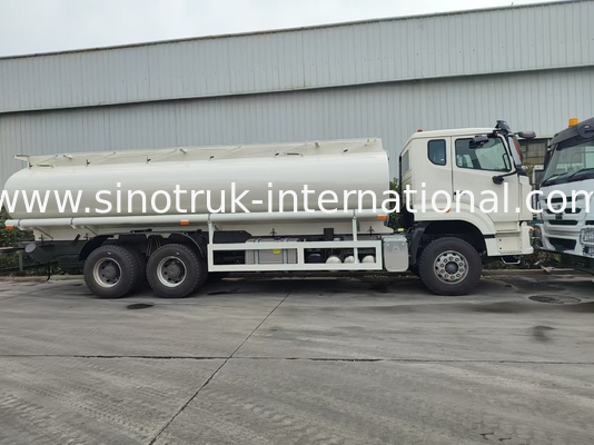 HOWO 25CBM 6*4 তেল ট্যাঙ্ক ট্রাক 380HP শক্তিশালী অশ্বশক্তি সাদা