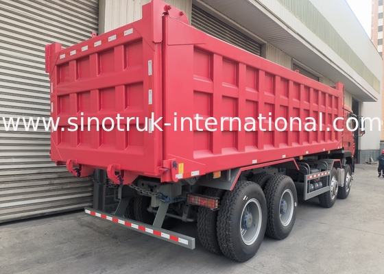 সিনোট্রুক হাও ট্যাপার ডাম্প ট্রাক Tx 400Hp ইউরো 2 8 × 4 Lhd 12 চাকা লাল