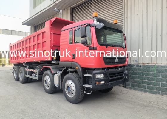 সিনোট্রুক হাও ট্যাপার ডাম্প ট্রাক Tx 400Hp ইউরো 2 8 × 4 Lhd 12 চাকা লাল