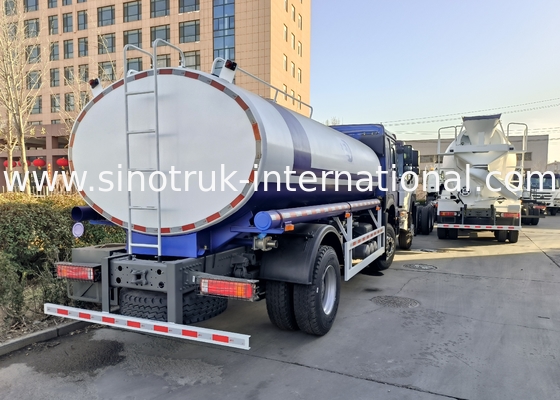 SINOTRUK HOWO ওয়াটার ট্যাঙ্ক ট্রাক 4x2 RHD 300HP 10CBM টেকসই জল পরিবহন জন্য