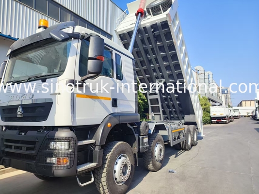 26.91CBM শক্তিশালী HOWO TX 8x4 12.00R20 চাকা সঙ্গে ট্যাপার ডাম্প ট্রাক