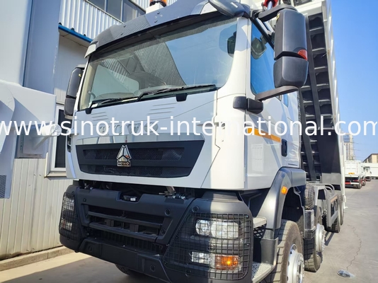 26.91CBM শক্তিশালী HOWO TX 8x4 12.00R20 চাকা সঙ্গে ট্যাপার ডাম্প ট্রাক