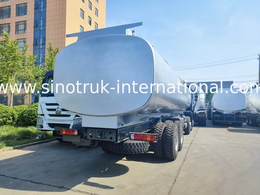 ভারী দায়িত্ব HOWO 8 * 4 400HP এলএইচডি জ্বালানী ট্রাক 40CBM দীর্ঘ দূরত্ব জ্বালানী বিতরণের জন্য ডাবল ট্যাঙ্ক সিস্টেম