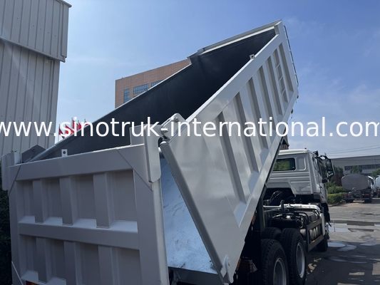 SINOTRUK HOHAN Howo টিপার ডাম্প ট্রাক মিডল লিফটিং ওয়েচাই ইঞ্জিন ৬ × ৪ LHD আয়তক্ষেত্রাকার কার্গো বক্স সাদা ১৯-২০ সিবিএম