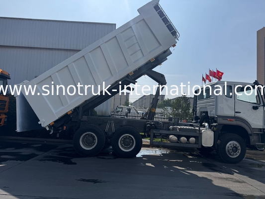 SINOTRUK HOHAN Howo টিপার ডাম্প ট্রাক মিডল লিফটিং ওয়েচাই ইঞ্জিন ৬ × ৪ LHD আয়তক্ষেত্রাকার কার্গো বক্স সাদা ১৯-২০ সিবিএম