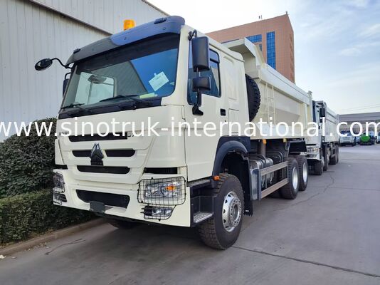 ৩৭1HP সাদা ইউ-আকৃতির কার্গো বক্স ডাম্প ট্রাক উন্নত মিড-লিফট কর্মক্ষমতা সহ