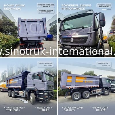 SINOTRUK হেভি ডিউটি ​​হলার TX টিপার ডাম্প ট্রাক ৩৮০এইচপি ইঞ্জিন, ৩০-৪০ টন লোড ক্ষমতা এবং মিডল লিফটিং টাইপ সহ
