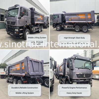 SINOTRUK হেভি ডিউটি ​​হলার TX টিপার ডাম্প ট্রাক ৩৮০এইচপি ইঞ্জিন, ৩০-৪০ টন লোড ক্ষমতা এবং মিডল লিফটিং টাইপ সহ