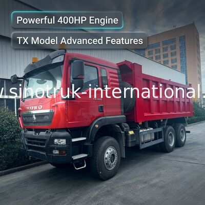 SINOTRUK HOWO TX মডেল 400HP LHD টিপার ডাম্প ট্রাক 6X4 সতর্কীকরণ আলো সহ