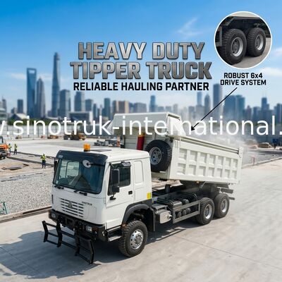 SINOTRUK 371HP 6 × 6 RHD HOWO ডাম্প ট্রাক হোয়াইট 19-20CBM ফ্রন্ট লিফটিং সম্পূর্ণ চালিত, ট্যাবুলিন সহ, গায়ানায় জনপ্রিয় মডেল