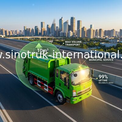 SINOTRUK HOWO কম্প্রেসড কম্প্যাক্টর আবর্জনা সংগ্রহ ট্রাক 4×2 LHD