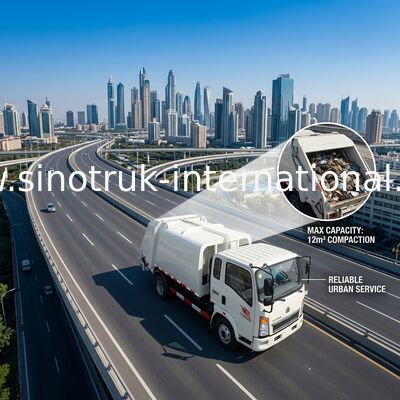 LHD 4X2 SINOTRUK HOWO কম্প্রেসড কম্প্যাক্টর আবর্জনা সংগ্রহের ট্রাক 5 - 6m3