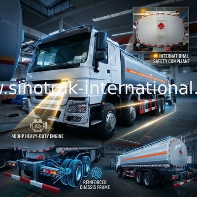 উচ্চ দক্ষতার তেল ট্যাঙ্ক ট্রাক 8X4 LHD Euro2 400HP 31000KG