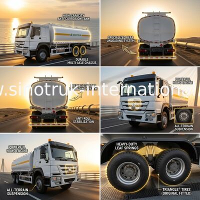 HOWO 6*4 340HP Weichai ইঞ্জিন, 25CBM তেল ট্যাঙ্ক ট্রাক