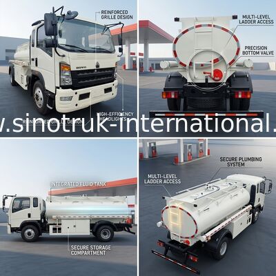 HOWO 4x2 লাইট ট্রাক 5-6CBM LHD 160HP