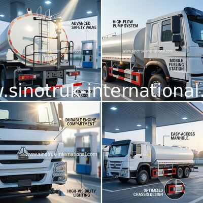 LHD 6×4 10 চাকার উচ্চ অশ্বশক্তি 400HP HOWO তেল ট্যাঙ্ক ট্রাক কম জ্বালানী খরচ