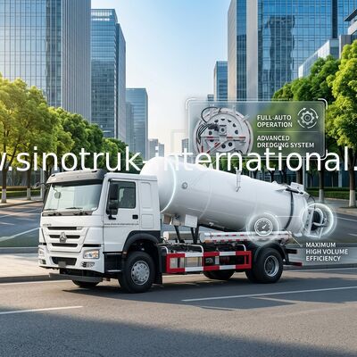 SINOTRUK HOWO স্যুয়েজ সাকশন ট্রাক হাই প্রেসার ক্লিনিং 15CBM LHD 290HP