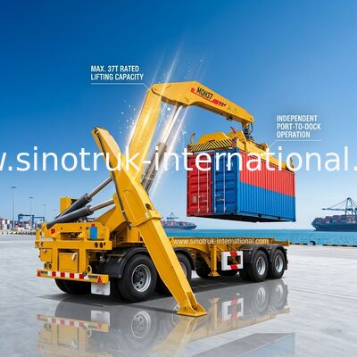 SGS Truck Mounted Cranes Equipment For 3 Axles Semi Trailer Lifting 40ft Container