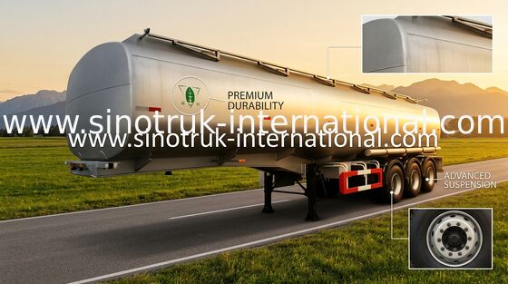 SINOTRUK Mn Steel 60 Cfm Oil Tank Semi Flatbed Trailers For Oil Fuel Transport