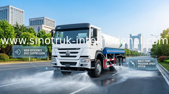 SINITRUK জলের ট্যাঙ্ক ট্রাক 6x4 LHD 371HP 18CBM সাদা বড় ক্ষমতা