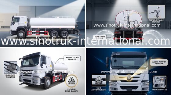 Sinotruk HOWO সাদা LHD 6x4 ছিটানো ট্রাক ZZ1257V4347B1