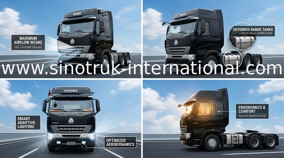 SINOTRUK HOWO A7 আন্তর্জাতিক ট্রাক ট্রাক্টর RHD, হেড ট্রাক ট্রেলার