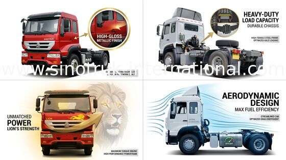 SINOTRUK গোল্ডেন প্রিন্স ট্র্যাক্টর ট্রাক 4X2 ইউরো ২66 এইচপি 18 টন জেডস 4181 এম 3611 ওয়া