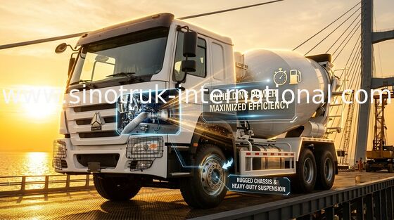HOWO 8*4 12চাকা কংক্রিট মিশ্রন ট্রাক 400HP 16CBM বড় ক্ষমতা বড় ক্ষমতা