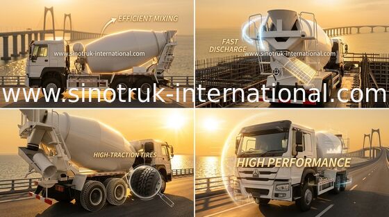 Sinotruk Howo কংক্রিট মিক্সার ট্রাক 10-20CBM 6 X 4 Euro 2 340Hp নির্মাণ