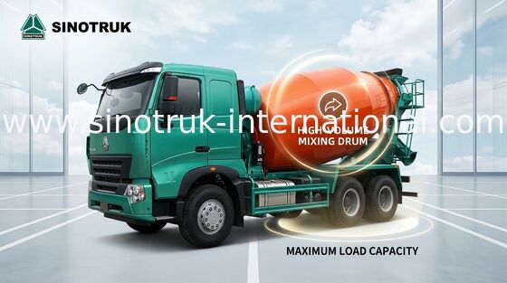 নির্মাণ সাইট SINOTRUK HOWO A7 জন্য বড় ক্যাপাসিটি কংক্রিট মিক্সার ট্রাক