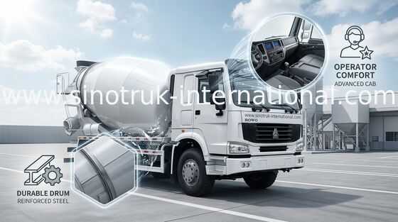 কংক্রিট মিক্সার ট্রাক SINOTRUK HOWO 12CBM Euro2 336 এইচপি 6X4 LHD ZZ1257N4048W