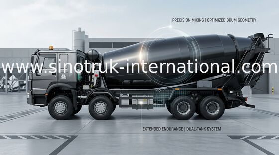 SINOTRUK HOWO 8x4 LHD কংক্রিট মিক্সার ট্রাক 371HP