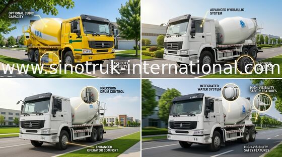 কংক্রিট মিক্সার ট্রাক SINOTRUK HOWO 12CBM 336 এইচপি 6X4 LHD ZZ5257GJBN4048W
