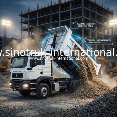 SINOTRUK TX ডাম্প ট্রাক চ্যাসিস ৩৭1HP ইঞ্জিন সহ, ৩০-৪০ টন লোড ক্ষমতা এবং LHD / RHD ঐচ্ছিক