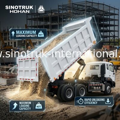 SINOTRUK HOWO 400 এইচপি ট্যাপার ডাম্প ট্রাক নির্মাণের জন্য N7 সামরিক বাম্পার সতর্কতা আলো