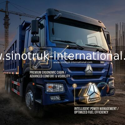 8X4 ব্লু টিপার ডাম্প ট্রাক 380hp 12 চাকা সাদা H77L ZZ3317V3567B1 ইউ টাইপ