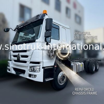 SINOTRUK HOWO ট্রাক চ্যাসি SINOTRUK ইঞ্জিন371HP 6 × 4 RHD সতর্কতা আলো সহ ডাম্প ট্রাক কার্গো ট্রাক ওয়াটার ট্রাক ব্যবহৃত