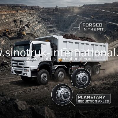 খনির জন্য 12 চাকার Sinotruk HOWO 8X4 ডাম্প ট্রাক 400hp