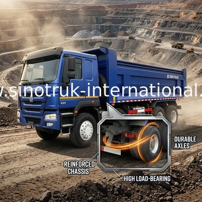 RHD 8×4 12 চাকা ZZ3317V3847B1R উচ্চ অশ্বশক্তি কম জ্বালানী খরচ380HP ব্লু HOWO ট্যাপার ট্রাক